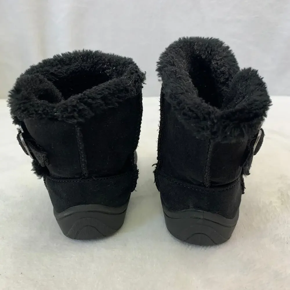 Granamals Toddler Girls Sz 4 Faux Suede Upper Faux Fur Lined Heart Buckle Prep